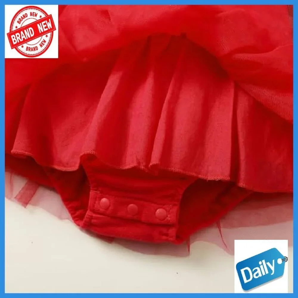 Infant Tutu Romper Dress Cotton Tulle Skirt Special Occasion Outfit